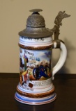 Antique German Kanonier Krauss No. 76 Unit Beer Stein