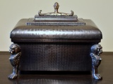 Decorative Box with Lions Head Finial & Paw Feet