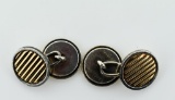 Pair of Tiffany & Co Sterling Silver & Gold Cufflinks