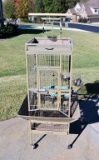 Large Prevue Metal Bird Cage with Top Perch & Bowls Etc.