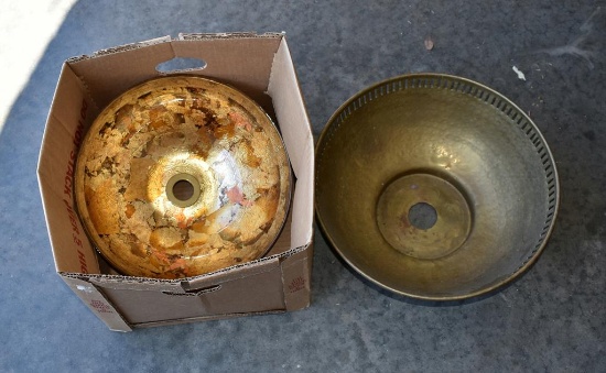 Two Sink Bowls, One Glass The Other Brass