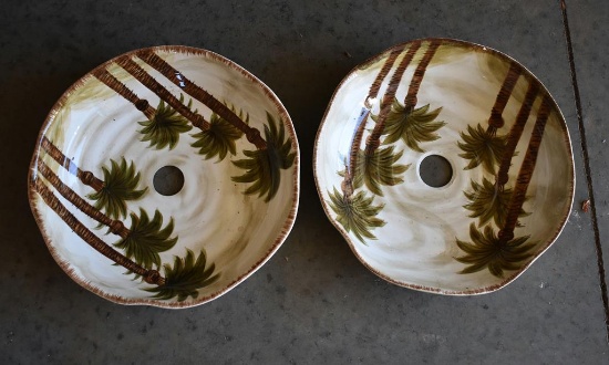 2 of Palm Tree Design Sink Bowls