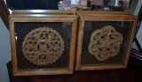 Pair of Framed Carved Wood Plaques