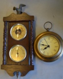Lot of Vintage Barometer Weather Station and Sterling & Noble Clock