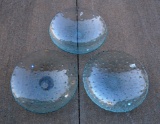 Three Green Glass Large Bowls