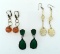 Three Pairs of Fancy Costume Jewelry Earrings