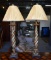 Pair of Elegant Contemporary Acanthus Column Table Lamps