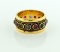 Fine Vintage 14K Yellow Gold Ring with Rubies, Sapphire, Emeralds, Peridot, Topaz, Citrine, Size 7