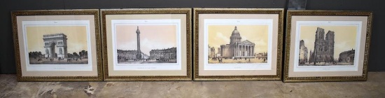 Set of 4 French Monuments Framed Prints
