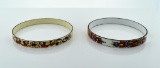 Pair of 70s Vintage Enameled Bangle Bracelets, Made in Austria