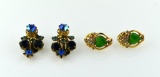 Two Pairs of Vintage Costume Jewelry Earrings