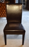 Fine Contemporary Black Leather Side Chair