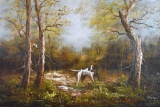 P. Citrin, Hunting Dog, Oil on Canvas, Signed Lower Right
