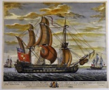 Fine Colored Etching / Engraving “An Exact View of the Glorioso” after R. Short