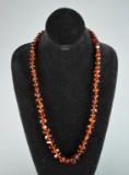 Vintage 26” Amber Bead Necklace