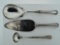 Set of 3 Matching Sterling Silver Handled Implements: Casserole Spoon, Pie/Cake Knife, Ladle