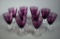 Set of 10 Vintage Amethyst Glass Goblets, 4.25” H