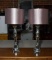 Pair of Contemporary Chrome Finish Table Lamps with Metallic Finish Shades