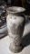Heavy Gray Marble Vase with Floral Motif