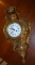 Vintage Gilt Brass Wall Clock with Quartz Movement Replacing Original