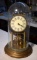 Vintage Pre-WWII Germany Anniversary 400-Day Clock by Forestall, Porcelain Dial, Glass Dome