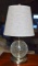 Contemporary Distressed Glass Orb and Brushed Metal Table Lamp