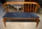 Vintage Mid-Century Modern Bench Seat w/ Light Blue Plush Upholstery, Lots 63-65 Match