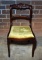 Vintage Carved Mahogany Side Chair with Cushioned Seat