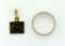 10K Yellow Gold Band and JP Stevens Service Pin Weighing 3.6 Grams