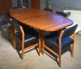 Beautiful Vintage Mid-Century Modern Dining Table w/ Two Extension Leaves