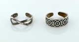 Two Sterling Silver Toe Rings