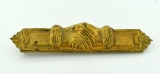 Unusual Antique Gold Filled Masonic Handshake Pin, 3.25” L