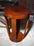 Contemporary Drum Design Wooden Occasional Table