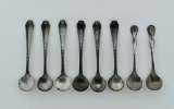 Lot of 8 Antique Sterling Silver Salt Spoons (Two Different Patterns)