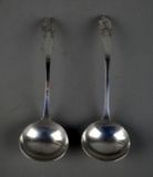 Pair of Matching Vintage Sterling Silver Cream Ladles