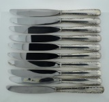 Set of 10 Gorham “Camellia” Sterling Silver Handled Knives with Modern Blades, 8.75” L