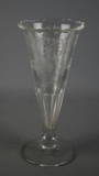Vintage Etched Elegant Glass Bud Vase