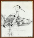 Susan Jarecky (American, Contemporary) Heron, Etching, Signed & Dated Lower Right