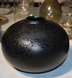 Round Black Handcrafted Stoneware Vase (matches Lot 262)