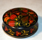 Eastern European Hand Painted Treen Box