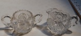 Antique Cut Glass Sugar & Creamer