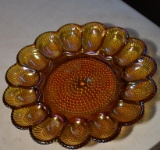 Vintage Marigold Carnival Glass Egg Plate