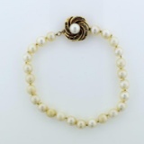 Exquisite Cultured Pearl and 14K Yellow Gold & Diamond 7.25” Bracelet, Lots 93 & 94 Match