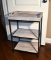 Contemporary Wood & Metal Tray Shelf Stand