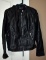 Lot of Express Black Leather Ladies Jacket & Express Puffy Vest, Size M