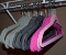 Lot of Gray & Pink Thin Velour Covered Coat Hangers