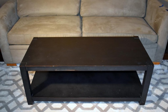 Black Chalk Paint Finish Wooden Coffee Table