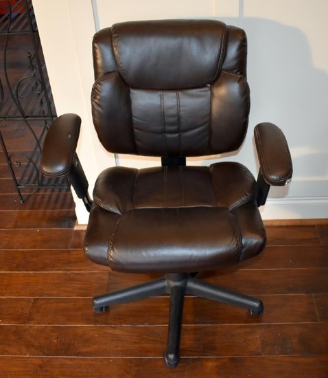 Coffee Brown Bonded Leather Office Desk Chair