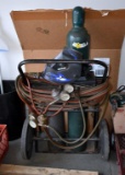 Welding Equipment: Cart w/ Tanks, Hoses, Gauges, Welding Tool, Chicago Electr. Welding Helmet & MASK