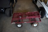 Red Enameled Garden Utility Wagon